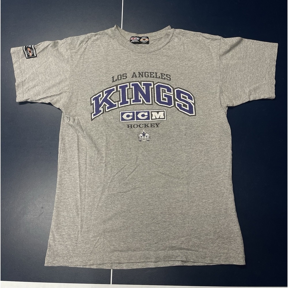 Vintage CCM LA Kings Graphic Gray T-shirt Size L